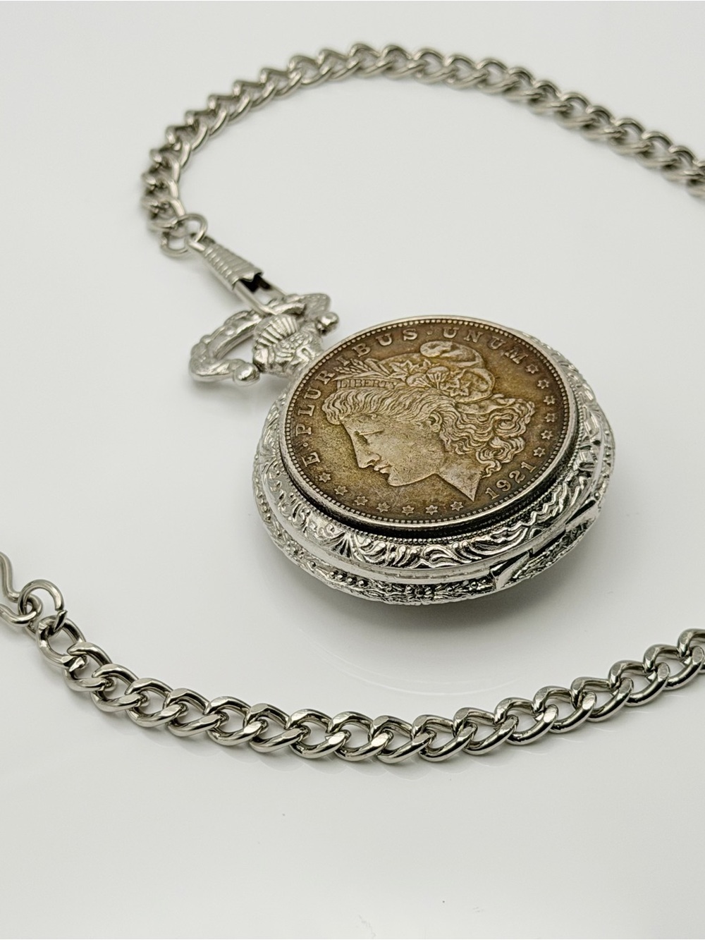 1921 Morgan Silver Dollar Pocket Watch - American Historic Society -